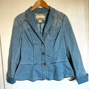 Anthropology Pilcro denim blazer with peplum